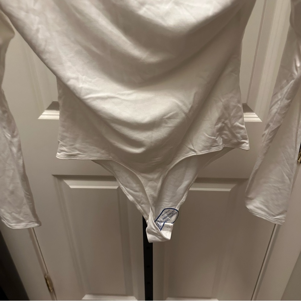 Good American STRETCH JERSEY U RING BODYSUIT in Ivory Size 2 NEW - Picture 12 of 16